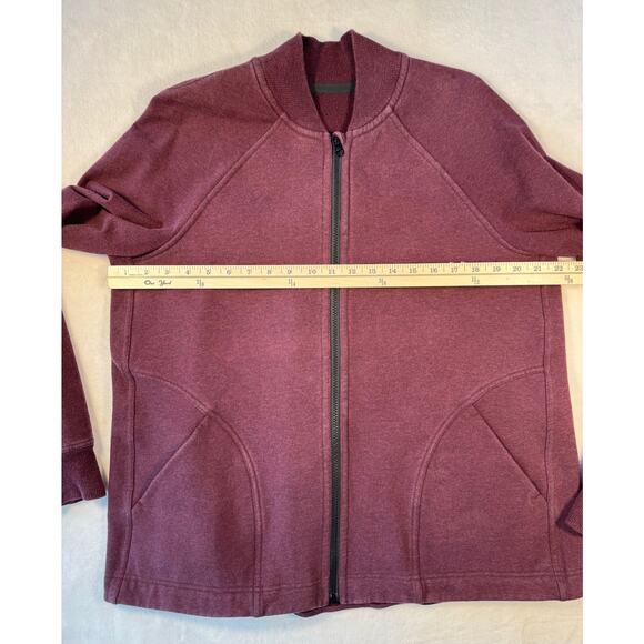 Lululemon Pleat to Street Jacket Size 8 Heathered Burgundy Swing Bomber - Picture 6 of 8